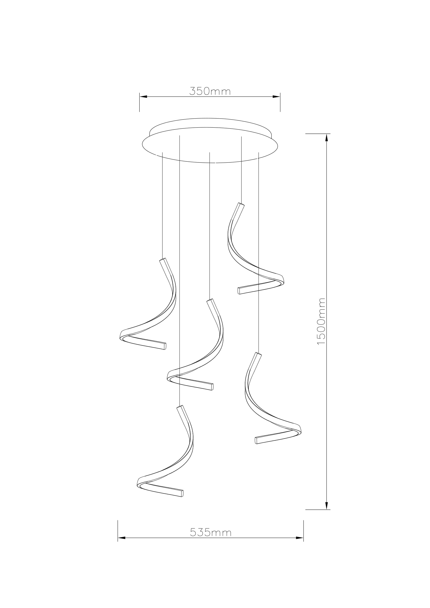 lámpara colgante dimensiones